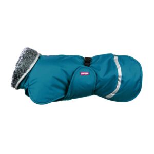 Petrol blue dog thermal winter coat ToppaPomppa.
