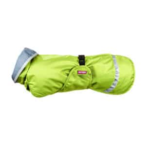 Lime color raincoat SadePomppa for dogs