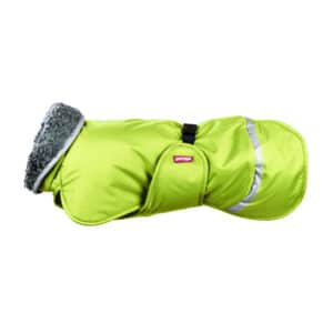 Warm lime color winter coat ToppaPomppa for dogs